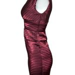 Adrianna Papell  Purple Metallic Pleated V-neck Sleeveless Satin Sheath Dress 2P Photo 4