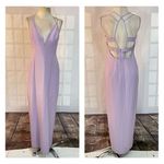 Aidan Mattox Aidan by lilac purple plunge neck cage back column gown size 10 Photo 1