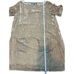 Anthropologie  Floreat Champagne Beige Crinkled Crushed Velvet Shirt Mini Dress S Photo 7