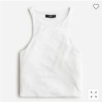 J.Crew  White Cutaway Crop Tank Form Knit High-Neck Size Medium Photo 1