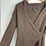 Betabrand Black Sheep Wool Alpaca Wrap Cardigan Sweater Brown Sz S/M Photo 5