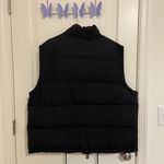 Ralph Lauren Vintage POLO  women’s black‎ leather zip button puffer down vest XL Photo 4