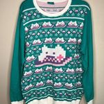 Keyboard Cat Merch Graphic Novelty Print Multicolored Crew Neck‎ Warm Sweater Green Size L Photo 0