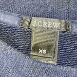 J Crew Size Navy Blue Floral Embroidered Cut Out Crew Neck Sweatshirt Cotton XS Photo 1