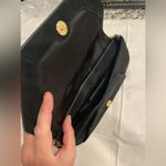 Ann Taylor New  Black Genuine Suede Leather Purse Gold Photo 2