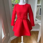 Roman Song Red Quilted Structured Low Sleeve Mini Dress with Bow Sz Small NWT Photo 1
