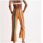 Free People Free People La Paz Striped Cropped Pants Orange Multi Colored NWT 6 Retro Boho Photo 1