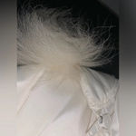 Oscar de la Renta Y2k  down feather long puffer fox fur jacket L winter holiday Photo 3