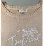 Beachy X Goldfish Kiss XL Tropical Vibes Tan Oversized Knit Pullover Sweater Photo 7