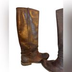 Frye Dark Brown Leather Shirley Riding Plate Boots Photo 3