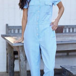 NWT Outerknown Azure Blue Pinstripe Jumpsuit Blue Size XS Photo 0