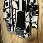 Berek Vintage 1990s Y2K Bl;ack White Geometric Shapes Cardigan Sweater Large Black Photo 4