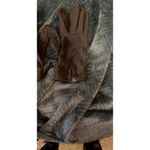 Isotoner by Aris Brown Leather Gloves with Knit Back - One Size Photo 4
