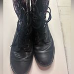 Dr. Martens  Air Wair Stratford Black Floral Foldover Leather Combat Boots Size 8L Photo 1