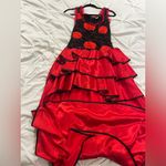 Halloween Elegant Red and Black Floral Dress Size 2 Photo 1