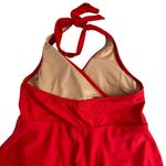 J.Crew  Halter Wrap Swim Dress One Piece in Bright Cerise Size 8 Modest Ruched Photo 8