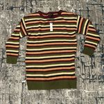 Olivaceous  Striped Sweater -Small Photo 0