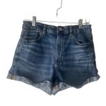 American Eagle Women's Size 10 Medium Washed Blue Denim Mom Short Photo 1