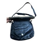 Alberta Di Canio Italian Leather Stash Tassel Flap Cross Body Shoulder Handbag Black Photo 2