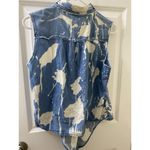 Guess  Jeans Women's Top Denim Tank Tie Button Blue Wash Large Photo 7