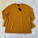 JM Collection  Women’s V Neck pullover sweater Golden Poppy size XL Photo 1