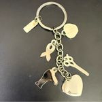 HAIR CUTTERY Hairdresser Hair Tech Themed Charm Key Ring Keychain Silver Photo 5