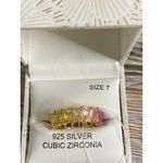 Rachel Zoe NWT Sterling Silver Size 7 ICE Rainbow CZ Eternity Band Ring Vermeil Photo 5