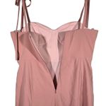 Dessy Collection Bustier Crepe Midi Dress Adjustable Bow Straps Desert Rose 3069 Pink Size 12 Photo 3