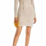 AQUA Crochet Long Sleeve Mini Dress Size Small Sand Color Photo 4