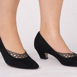 Sesto Meucci Rare Vintage Black Suede Point Toe Pumps Italy Womenโs Size 7.5 Photo 0