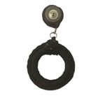 VTG Decorative Black Textured Fabric Knot Circular Dangle Earrings Photo 6