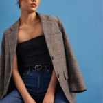 Everlane  Black and White Houndstooth Blazer Photo 0