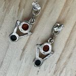 Vintage Sterling Silver Multitone Baltic Amber Earrings Photo 5