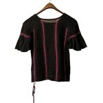 Free People Beach Black Crochet Open Knit Tunic Top Size Measured Boho Cottage Photo 1