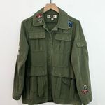 Anthropologie Dolan Payton Oversized Utility Jacket Military Floral Embroidered Photo 2