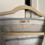 Faherty Beach Days Linen Luciano Stripe Tunic Dress Stripe V Neck Blue Size M Photo 1