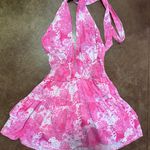 Pink Tie Smocked Dress Photo 2