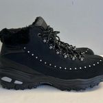 Skechers D'lites Gleeful (Style: 48813) Ankle BOOTS Black Fur Lined Size 9.5 US Photo 1