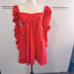 Free People  Size S Lindsay Babydoll Dress Coral Orange Cruise Resort Coastal Photo 2