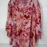 Catherines Catherine’s‎ Floral Blouse Women Plus Sz 2X Pink Cottage Peasant Bohemian Flower Photo 0