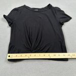 H&M Black Front Tie Knot Top Shirt XS Crop Baby Tee Basic Womens Short Sleeve Photo 5