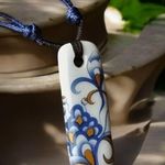 Beautiful Handcrafted‎ Blue/White Porcelain Pendant Necklace Retro Chinese Style White Photo 0