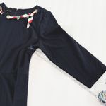 Talbots  Ponte Navy Blue Scarf Neck Nautical 3/4 Sleeve Flare Midi Dress Size 16‎ Photo 7