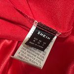 SheIn VCAY Red Twist Front Keyhole Back Satin Blouse Photo 8