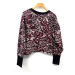 Joie  Crew Neck Leaf and Floral Print Pullover Red Black‎ Sweatshirt XL Photo 4
