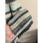 Vintage Y2K Delias Large Striped Sweater Hoodie Full Gray Green Blue 90s 2000s Photo 4