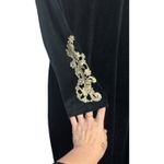 Monroe & Main Black Velvet Dress Gold Lace Embroidered Sleeves Holiday Sz Large Photo 5
