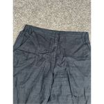 Flax  Linen Pants Black Women’s S Lagenlook Wide Tapered Leg Flowy Zip Button Photo 13