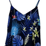 CARAMELA Camisole Tropical Print Navy MultiColored Top Size Chart s/m Photo 0