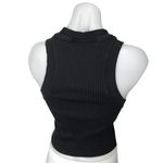 ZARA  Black High Neck Ribbed Knit Sleeveless Racerback Crop Sweater Tank Top S Photo 1